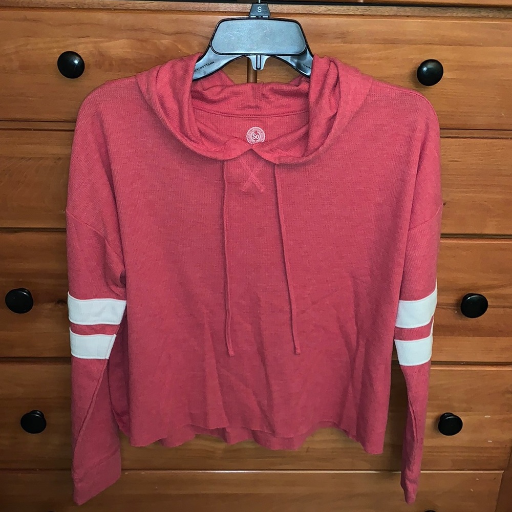 Pink w/ White stripes Hoodie